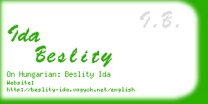 ida beslity business card